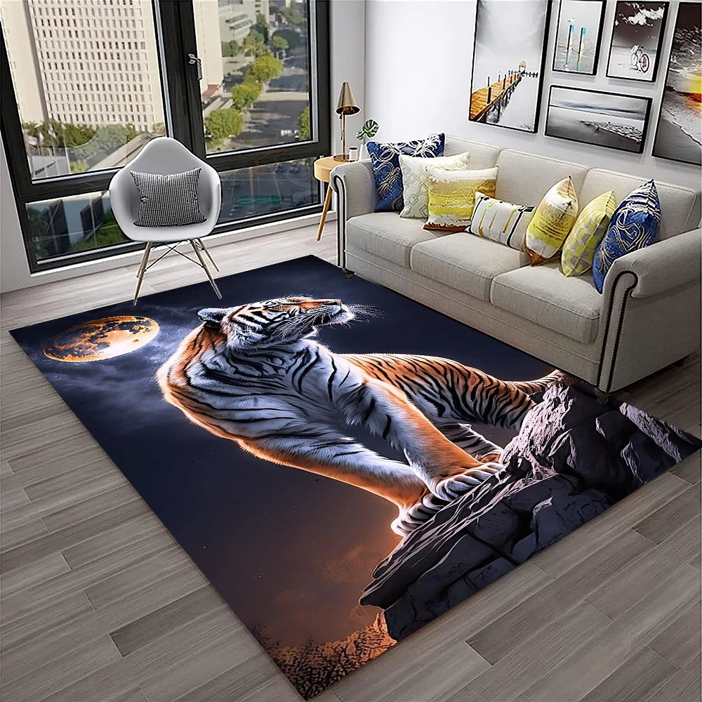Navak Carpet 3D-Traumtiger, Tier-Cartoon-Teppich für Zuhause, Wohnzimmer, Schlafzimmer, Sofa, Fußmatte, Dekoration, Kinderspielbereich, rutschfeste Bodenmatte