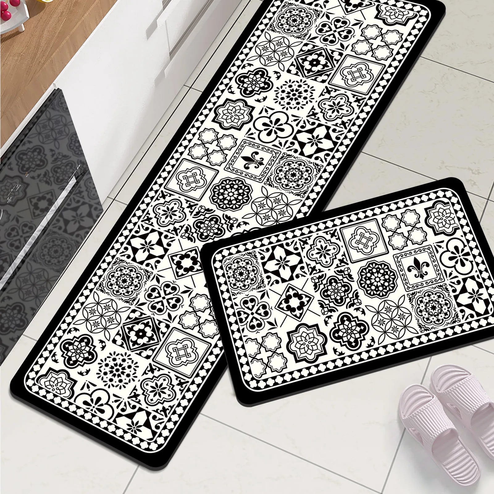 Navak Teppich, super saugfähige Küchenmatte, wasserdicht, lange Fläche, Küchenteppich für Wohnzimmer, Schlafzimmer, Fußmatte, Flurteppich, Fußmatte, waschbar