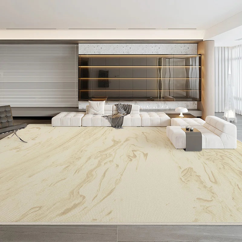 Navak Teppich, großflächige Schlafzimmerdekoration, rutschfester Teppich, cremefarbener Stil, Teppiche für Wohnzimmer, flauschige, weiche Lounge-Bodenmatte, dicker Plüschteppich