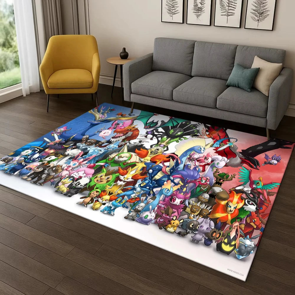 Navak Carpet Daily Picks Pokemon Abenteuerteppich, verspielter Spiel-Thementeppich, Männerhöhle, Spielzimmer, Schlafzimmer, Nachttisch, Wohnzimmer, Sofa, weiche Bodenmatte, Design