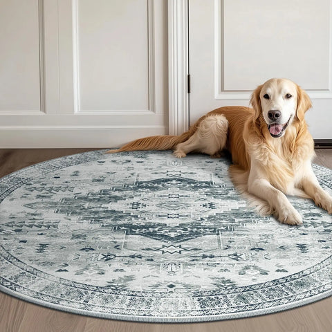 Navak Teppich, Bereich Teppich für Wohnzimmer, waschbare Teppiche, kein Flor, Teppich für Eingangsbereich, Schlafzimmer, Esszimmer, Spielzimmer, Vintage-Boho-Teppich