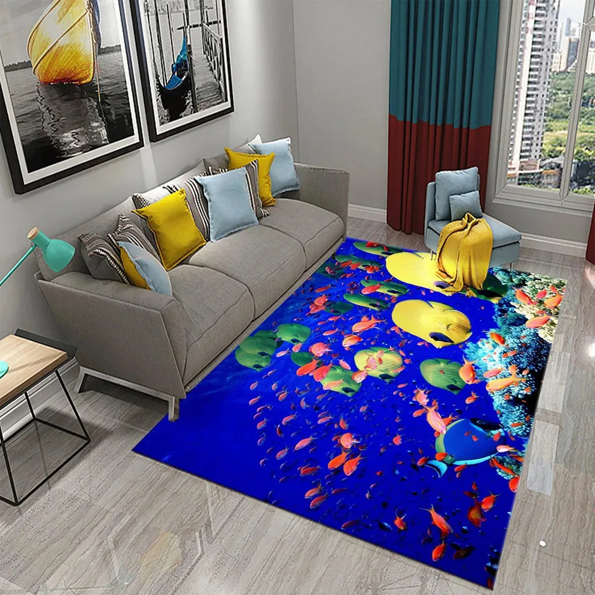 Navak Teppich 3D Hawaiian Meer Ozean Tropische Fische Teppich Wohnzimmer Fisch Tier Muster Kinder Schlafzimmer Weiche Boden Dekor