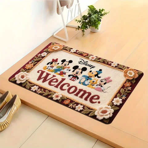 Navak Carpet Disney Friends‘ Warm Welcome Mat. Weich, saugfähig und rutschfest, Badezimmermatten, Yogamatten, Heimdekoration