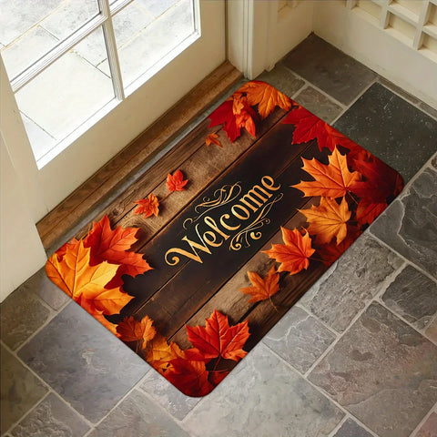 Navak Teppich, Herbst, Thanksgiving, Ahornblätter, Willkommens-Fußmatte, Wohnzimmer, Eingang, rutschfeste Fußmatte, Küche, Flur, Balkon, Teppiche, Heimdekoration