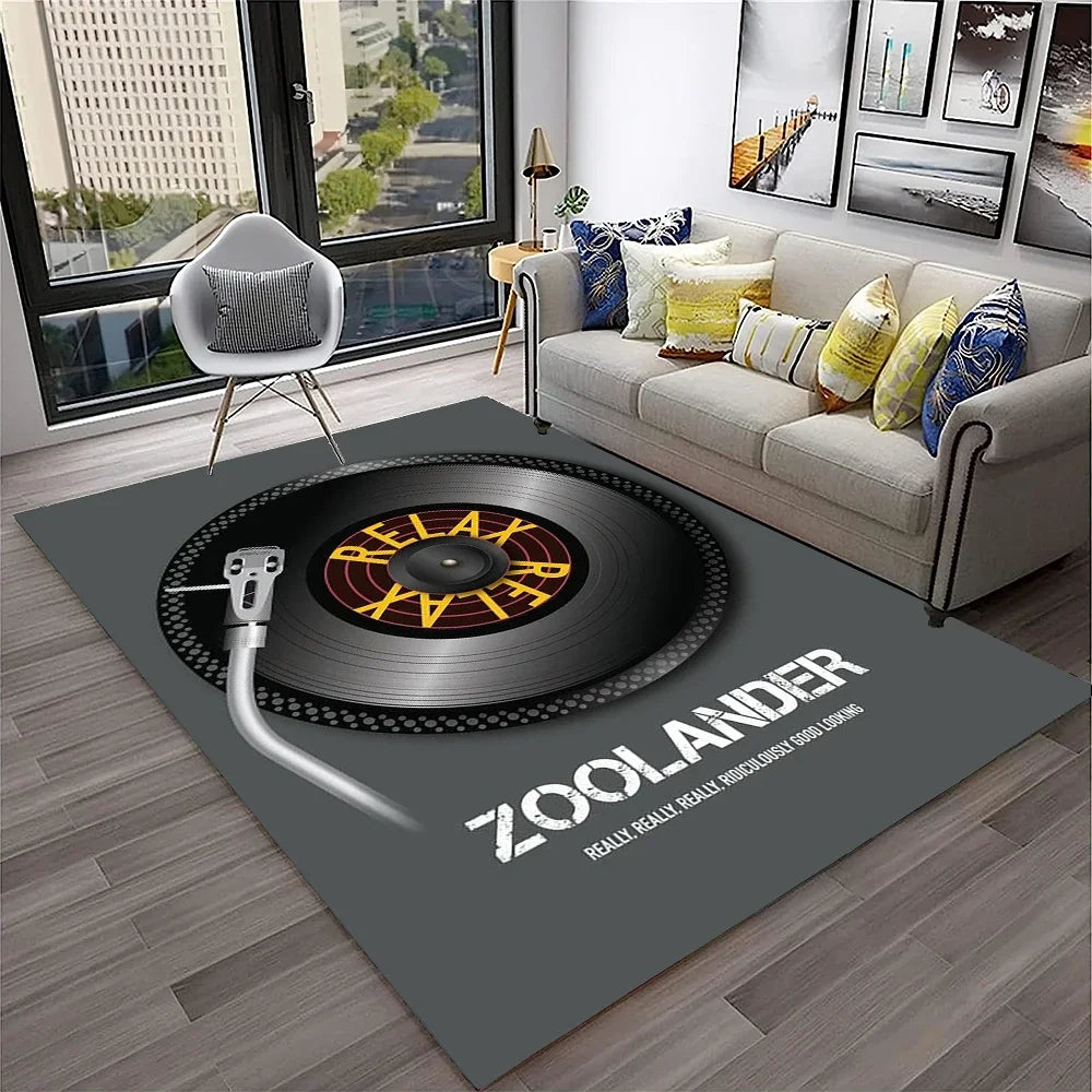 Navak Teppich, 3D-Retro-Vinyl-Schallplatte, Musikkunst, Teppich für Zuhause, Wohnzimmer, Schlafzimmer, Sofa, Fußmatte, Dekoration, Kinderspielbereich, rutschfeste Bodenmatte