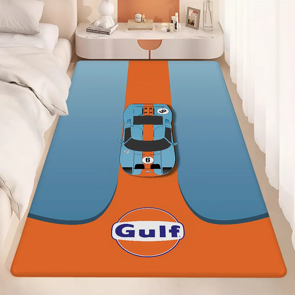 Navak Teppich G-Gulf Racing Auto Zimmer Matten er Anti-Rutsch Modern Wohnzimmer Balkon Bedruckt Willkommen Teppich