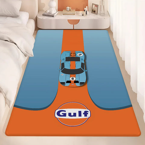Navak Teppich G-Gulf Racing Auto Zimmer Matten er Anti-Rutsch Modern Wohnzimmer Balkon Bedruckt Willkommen Teppich