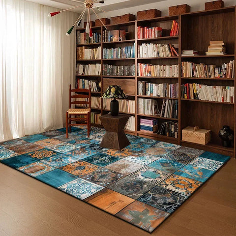 Navak-Teppich, geometrisch, abstrakt, für Wohnzimmer, Dekoration, Heim, Arbeitszimmer, große Teppiche, Schlafzimmer, Nachttisch, waschbar, rutschfest, weiche Bodenmatte