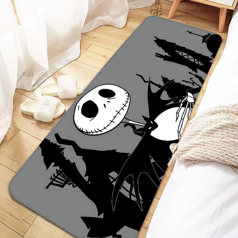 Navak Carpet Jack Skellington Fußmatte für den Eingangsbereich, rutschfeste Fußmatte, waschbar, Küchenteppich, Wohnzimmer, Flur, Badezimmer, Badematten