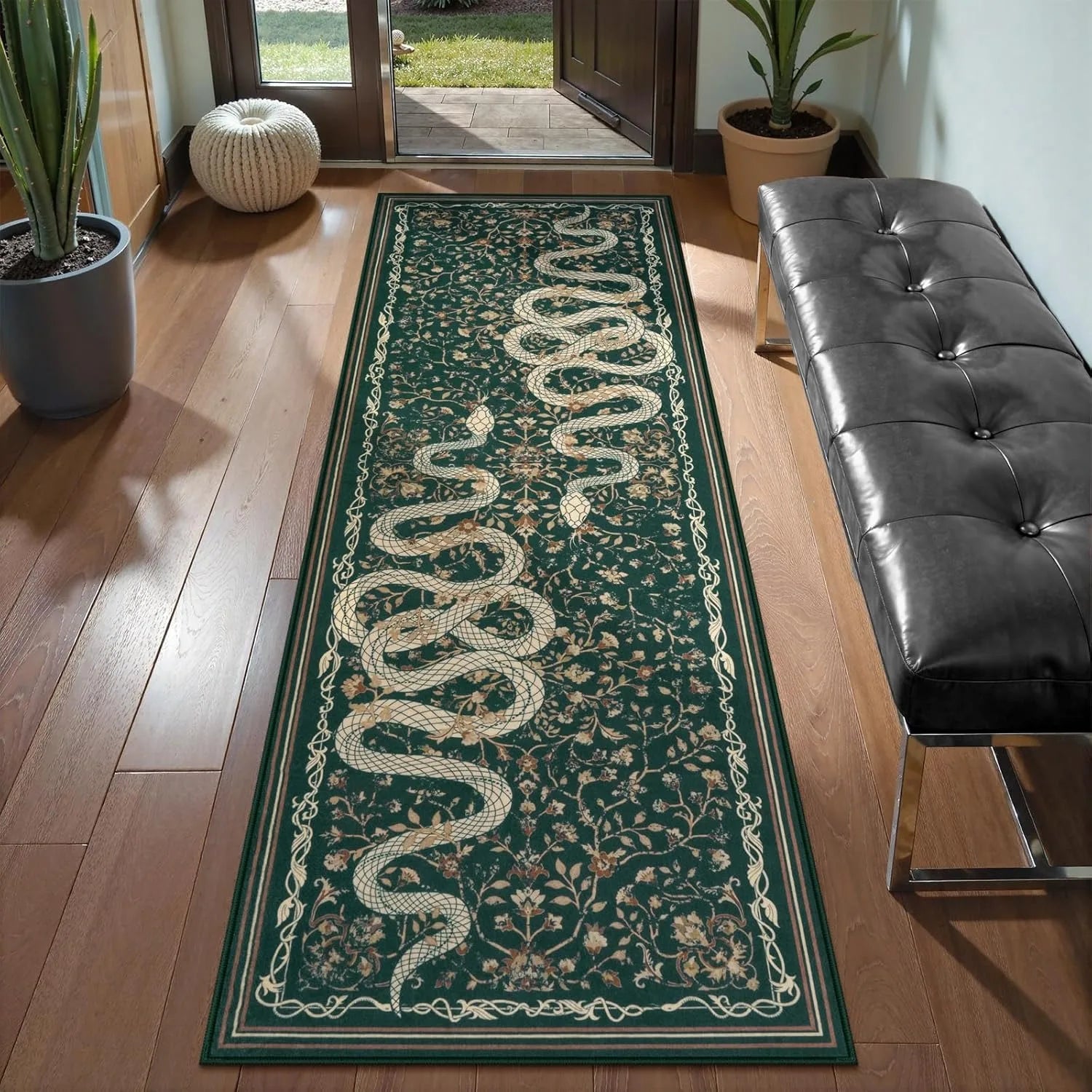 Navak Teppich Flur Teppich Läufer Teppich Schwarz Lange Teppiche Korridor Maschinenwaschbar Schlafzimmer Küche Bodenmatte Elegante Heimdekoration Teppiche