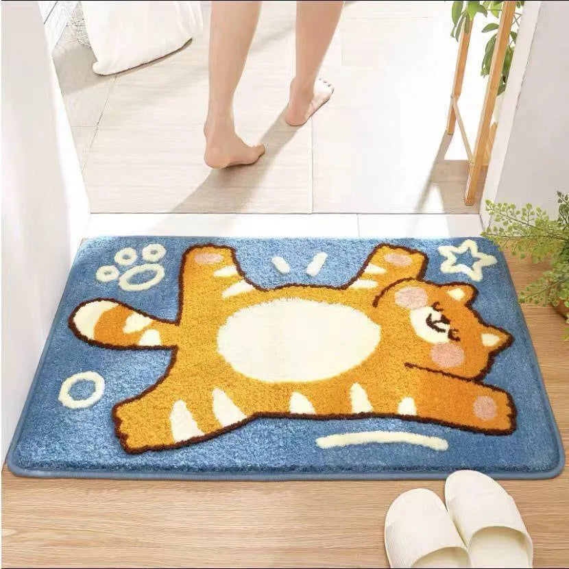Navak Carpet Exclusive Picks Cartoon-Toiletten-Badezimmer-Teppich in Wolloptik für den Boden unter der Tür, rutschfester und wasserabsorbierender Teppich für die Heimdekoration