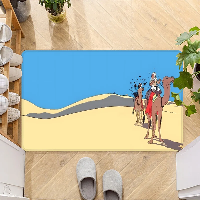 Navak Carpet Fußmatte mit dem Motiv „Die Abenteuer von Tim und Struppi“, rutschfest, waschbar, für Küche, Flur, Badezimmer, Badematten