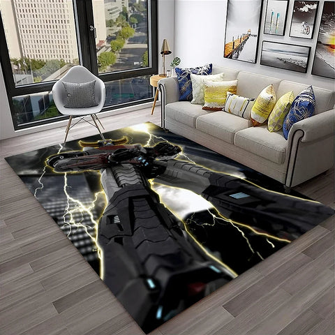 Navak Teppich, 3D-Cartoon-UFO-Roboter Grendizer, Anime-Teppich für Zuhause, Wohnzimmer, Schlafzimmer, Sofa, Fußmatte, Dekor, Kinderbereich, rutschfeste Bodenmatte