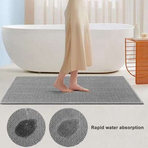 Navak Teppich-Bodenmatte, rutschfest, waschbar, Eingangsteppich, wasserabsorbierend, schnelltrocknend, Badezimmermatte, langlebig, geflochtene Textur, Plüsch-Eingangsteppich