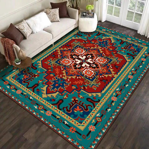 Navak Teppich Retro Persisch-Türkischer Teppich für Wohnzimmer Dekor Sofa Teppich Schlafzimmer Nachttisch Weicher Teppich Küche Couchtisch Bodenmatte Flur Teppich