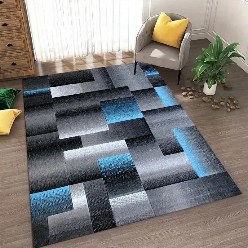 Navak Teppich, nordischer Stil, abstrakter geometrischer Teppich, rutschfester, waschbarer Teppich für Wohnzimmer, Schlafzimmer und Heimdekoration, Bodenmatte