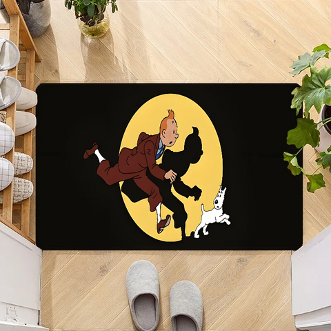 Navak Carpet Fußmatte mit dem Motiv „Die Abenteuer von Tim und Struppi“, rutschfest, waschbar, für Küche, Flur, Badezimmer, Badematten