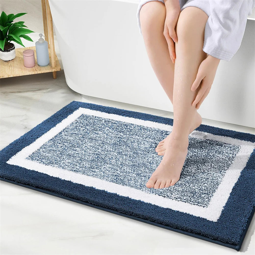 Navak Carpet Olanly Shaggy-Badematte, Mikrofaser, super saugfähig, Badezimmer-Duschvorleger, rutschfest, weiche Duschmatten, Bodenplüschteppich, Fußwaschmatte