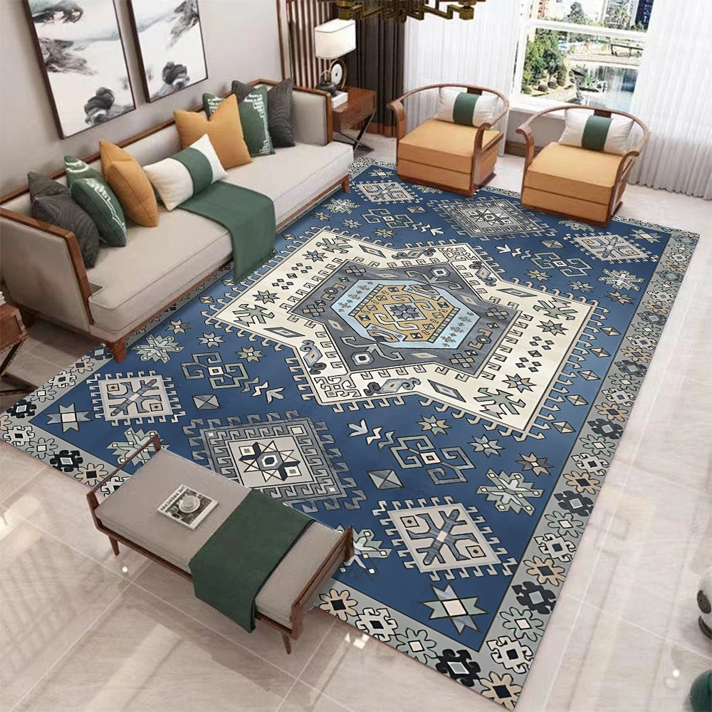 Navak Teppich Retro Nordisches Boho-Muster Teppich Wohnzimmerdekor Sofa Teppich Schlafzimmer Nachttisch Weicher Teppich Küche Esstisch Bodenmatte Fußmatte
