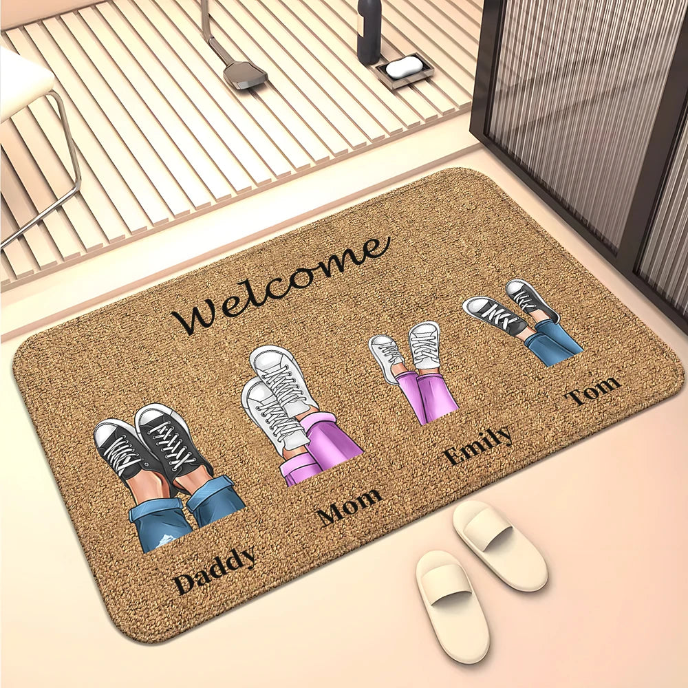 Navak Teppich Familienmitglieder Zuhause Wohnzimmer Sofa Fußmatte Dekoration Anti-Rutsch-Bodenmatte Niedlicher Teppich Fußmatte Teppich Bereich Teppich Kawaii Teppich