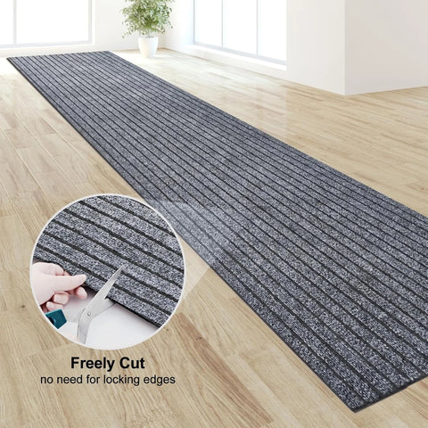Navak Carpet Non-slip door mat, solid color striped kitchen carpet floor mat, easy to clean suitable for hallway, kitchen, bathroom