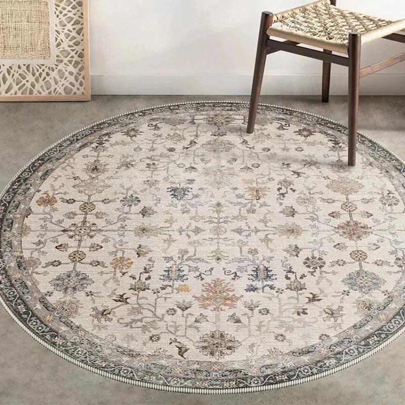 Navak Carpet Exclusive Picks Bohemian Retro Runder Schlingenflor-Teppich – Runder Vintage-Teppich für Couchtisch, Sofa und Schlafzimmer, rutschfest, Heimdeko