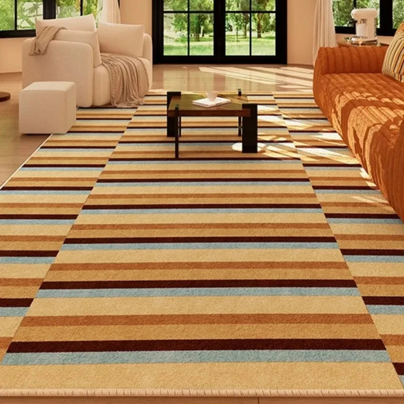 Navak Teppich Amerikanischer Retro-Teppich Blau Braun Wohnzimmer Hochwertige Schlafzimmer Nachttischmatte Garderobe Sofa Einfacher Teppich Alfombra Dekorieren