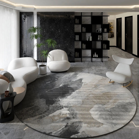 Navak Carpet Nordic Style Living Room Decoration Round Carpet Light Luxury Rugs for Bedroom Thicken Plush Floor Mat Fluffy Soft Cloakroom Rug