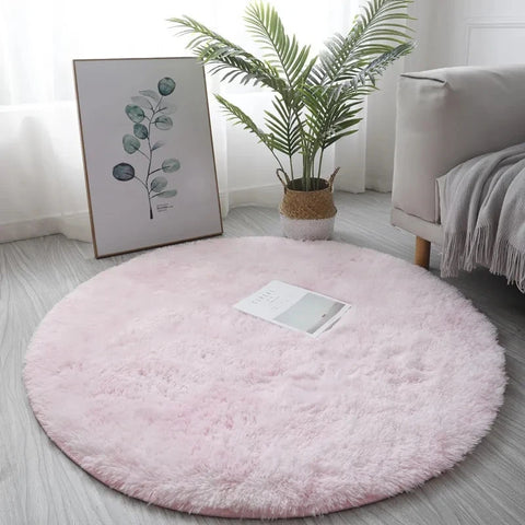 Navak Teppich, superweicher Plüsch, runder Teppich, flauschige weiße Teppiche für Wohnzimmer, Heimdekoration, Schlafzimmer, Kinderzimmer, Dekoration, Salon, dicker Florteppich