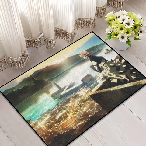 Navak Teppich Fußmatte für Evergarden Badezimmer Dekoration Anime Zimmer Violet Dekor Fußmatte Teppich Eingang Willkommen Bad Küche Teppich