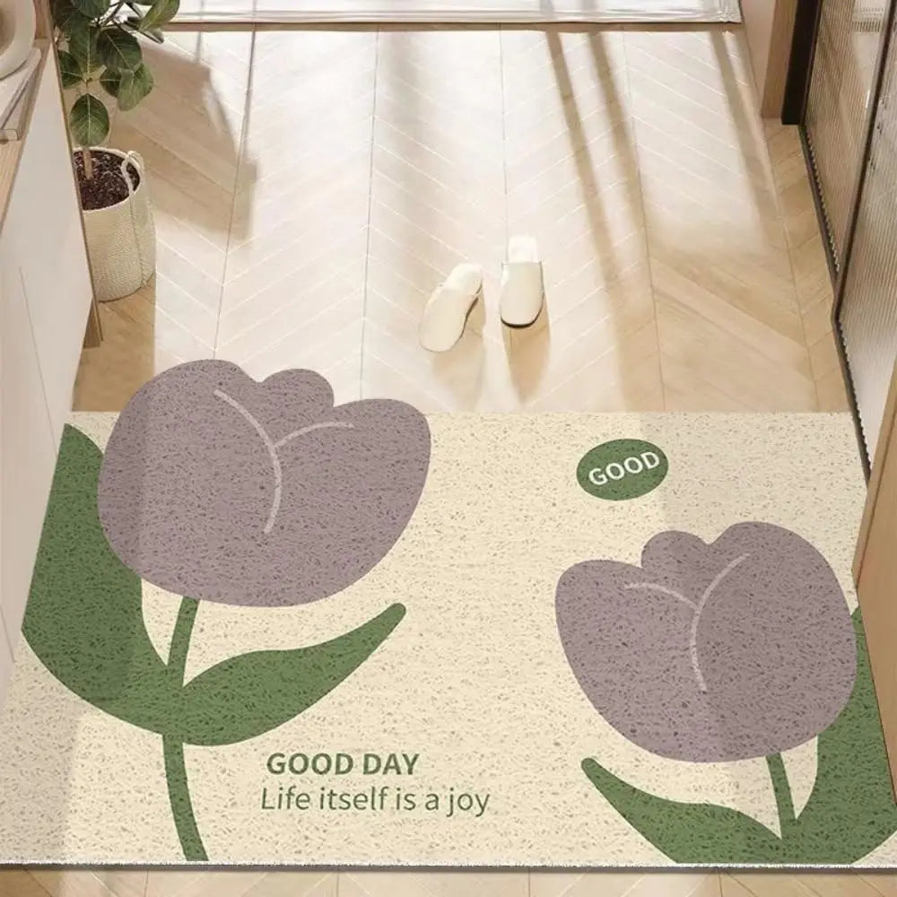 Navak Carpet Fußmatte mit süßem Blumenmuster, für drinnen und draußen, Willkommensmatten, rutschfeste Fußmatte für die Eingangstür