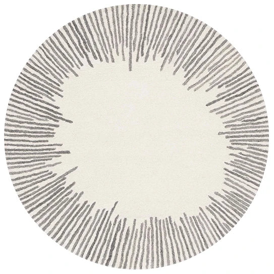Navak Carpet Modern Simple Style Living Room Round Carpet Home Chair Mat Decoration Striped Large Area Rugs Bedroom Bed End Soft Floor Mats