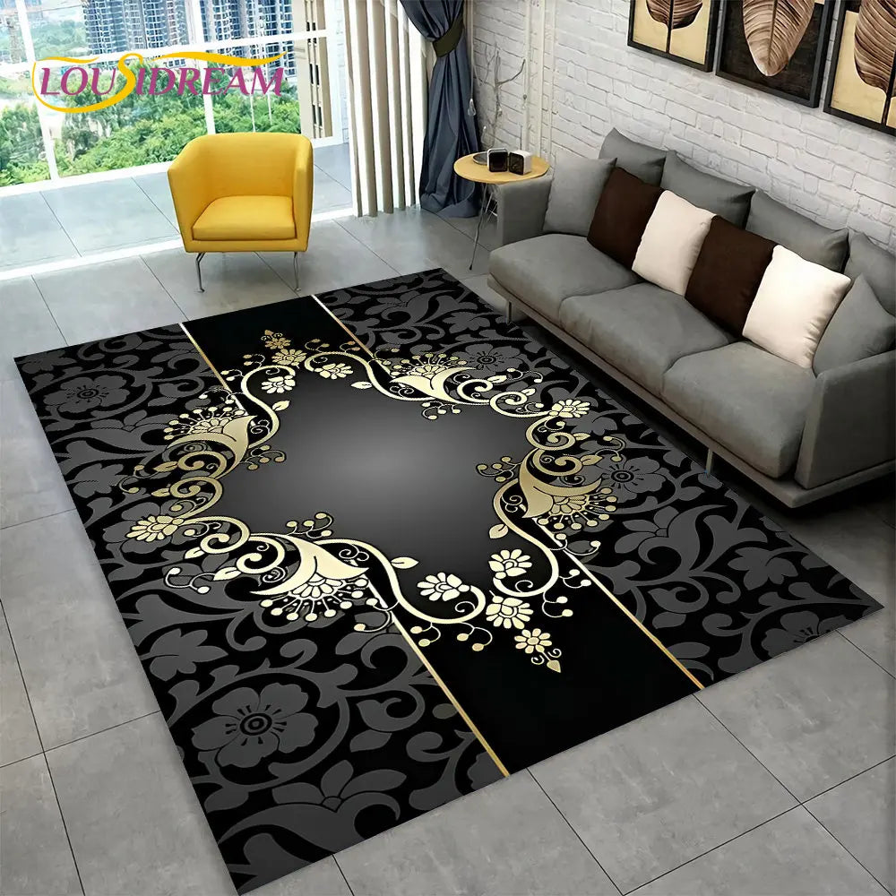 Navak Carpet Bohemia Mandala Geometrischer Teppich, Teppich für Zuhause, Wohnzimmer, Schlafzimmer, Sofa, Fußmatte, Küchendekor, rutschfeste Fußmatten für Kinder