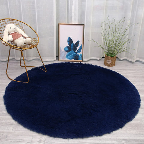 Navak Carpet Wool Imitation Sheepskin Rugs Faux Non Slip Bedroom Shaggy Carpet Mats Multi Color Solid Soft Circular Carpets