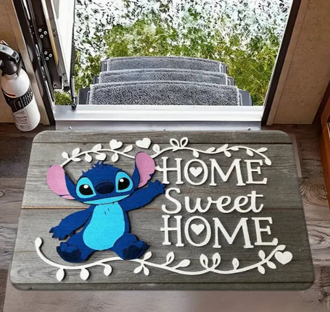 Navak Carpet 1 Stück Stitch Welcome Fußmatte, lebendiges Blumendesign, perfekt für Hauseingang, Schlafzimmer und Badezimmertüren, leicht zu reinigen, nur von Hand waschen