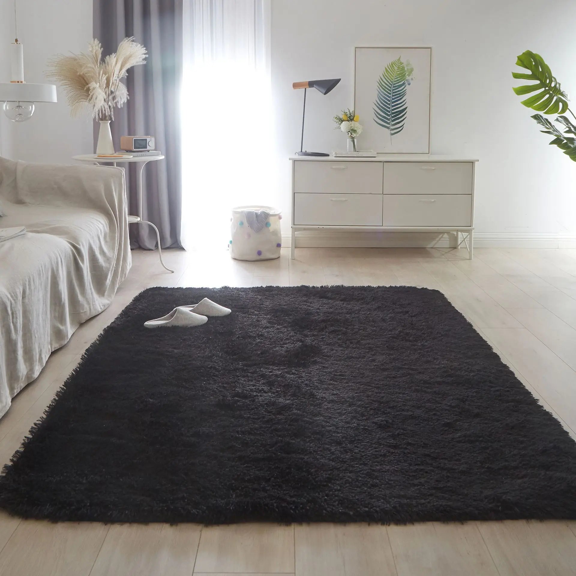 Navak Teppich, nordischer Pelzteppich, Schlafzimmerteppich, Wohnzimmer, moderne Dekoration, haarige Teppiche, große Größe, Schwarz, Grau, Rosa, Beige, rutschfeste Matte
