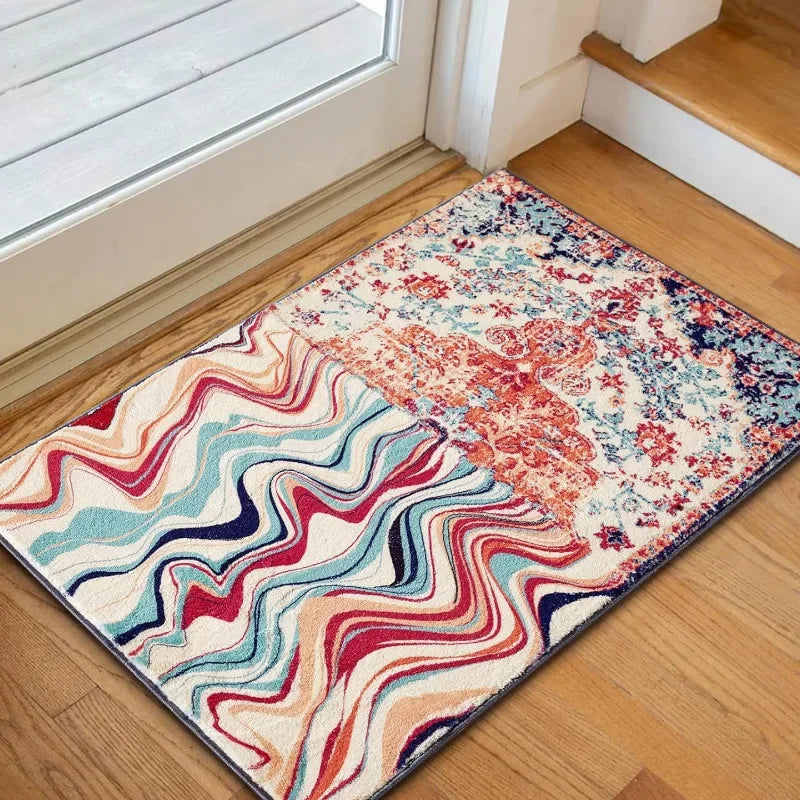 Navak Teppich, abstrakt, Bohemian-Stil, Kaschmir-Imitation, Bodenteppich, Matte, Eingangstür, Sofa, Eingangstür, Eingangsbereich, Dekoration, Teppich, rutschfestes Kissen