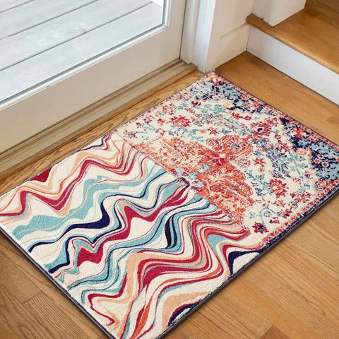 Navak Teppich, abstrakt, Bohemian-Stil, Kaschmir-Imitation, Bodenteppich, Matte, Eingangstür, Sofa, Eingangstür, Eingangsbereich, Dekoration, Teppich, rutschfestes Kissen