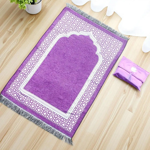 Navak-Teppich, muslimischer Gebetsteppich mit tragbarer Tasche, Perlen, muslimisch für Frauen und Männer, weiche Matte, Islam-Geschenkset, türkisch für Ramadan, Eid, Hadsch, Reisematte