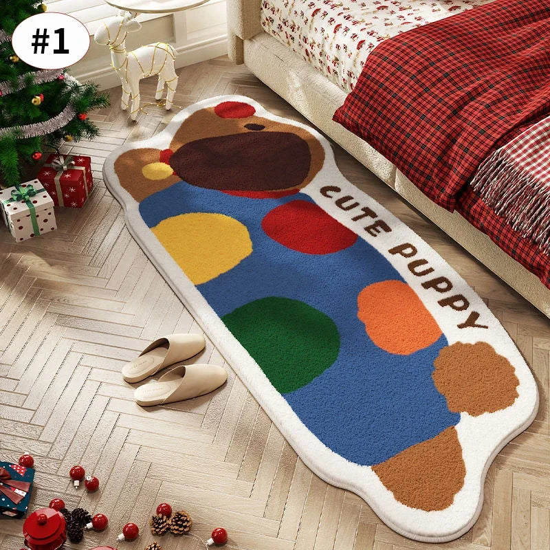 Navak Carpet Retro Carpet Cartoon Dog Shape Floor Mat Dachshund Floor Carpet Anti-slip Living Room Carpet Kitchen Floor Mat Entrance Doormat