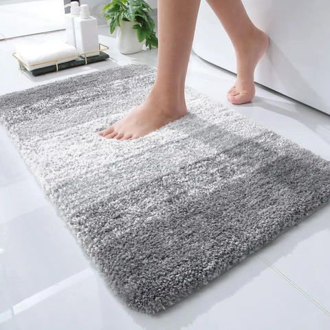 Navak Carpet Kitinjoy Badezimmerteppich, extra weich, saugfähig, Mikrofaser, rutschfest, Plüsch, zottelig, maschinenwaschbar, Badezimmerteppich