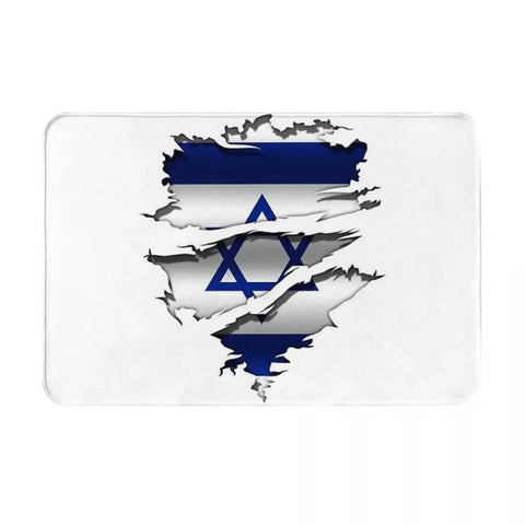 Navak Teppich Israel Flagge Anti-Rutsch-Fußmatte Bodenmatte Sandkratzteppich Teppich für Küche Eingang Zuhause Badezimmer Wohnzimmer Footpad Matten