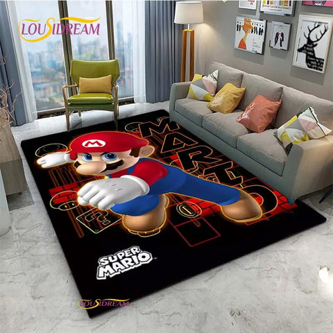 Navak Teppich Mario Cartoon Anime Teppich für Wohnzimmer Schlafzimmer Niedliche Teppiche Tisch Küchentür Kinder Rutschfeste Fußmatten Alfombra Geburtstagsgeschenk