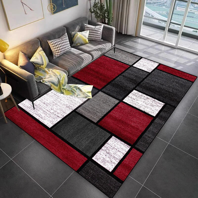 Navak Teppich Gitterdesign Teppich Wohnzimmer Geometrisches Muster Dekoration Sofa Rutschfeste Teppiche 200x300 Lounge Kurze Samt Couchtische Matten