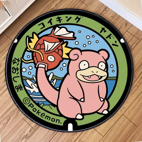 Navak Carpet Daily Picks Cute Pokemon Wartortle Round Rug for Living Room Decor Bedroom Rug Lounge Balcony Sofa Mat Swivel Chair Mat Kids Gift
