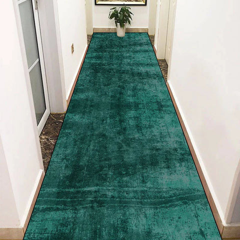 Navak CarpetGreen Lange Flurteppiche Abstrakte Dekoration Flurläufer Teppich Party Flur Gang Bodenmatte Rutschfester Zimmer Sofa Nachttischteppich