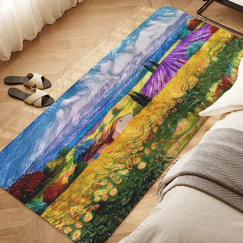 Navak Teppich Schlafzimmerteppich D-Van D-Gogh Kunstteppich für Küche Wohnzimmer Bad Flur Fußmatte Rutschfeste individuelle Fußmatte Eingangstür