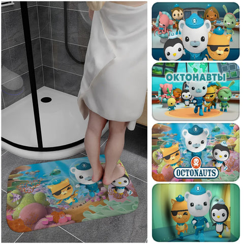 Navak Carpet The Octonauts Cartoon-Fußmatte, waschbar, rutschfest, für Wohnzimmer, Sofa, Stühle, Bereichsmatte, Küche, WC-Teppich