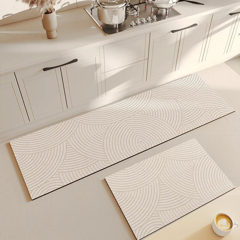 Navak Carpet Anti-Rutsch-Küchenbodenmatte, Wasserabsorbierender Teppich, Teppich mit modischem Muster, Multifunktionale Türmatte, Badezimmerbodenmatte
