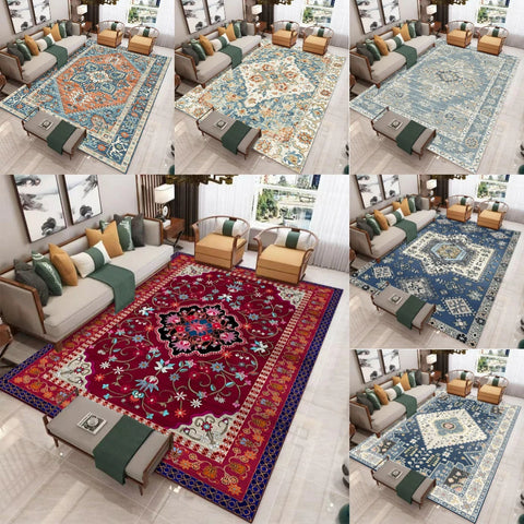 Navak Teppich Retro Nordisches Boho-Muster Teppich Wohnzimmerdekor Sofa Teppich Schlafzimmer Nachttisch Weicher Teppich Küche Esstisch Bodenmatte Fußmatte